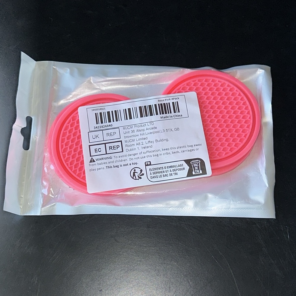 🆕 ROSE PINK (4) Car Cup Coasters - Picture 2 of 7